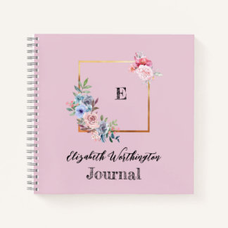 Cuaderno Diseño geométrico de flores y vegetación acuarela