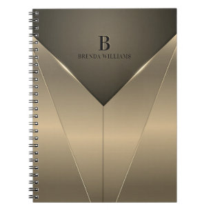 Cuaderno Diseño geométrico metálico dorado claro