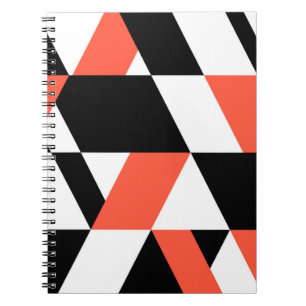 Cuaderno Diseño geométrico rojo-negro, moderno, moderno y m