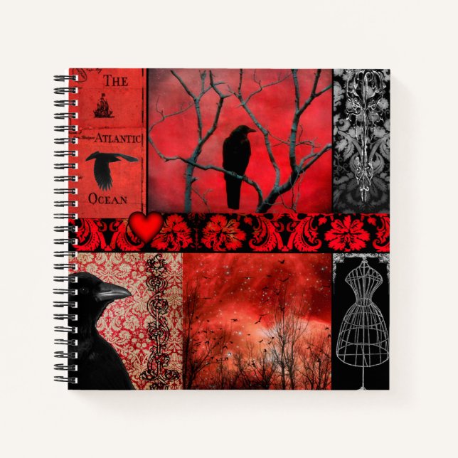 Cuaderno Diseño Gótico Rojo Y Negro (Anverso)