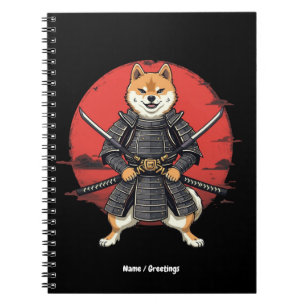 Cuaderno Diseño gráfico de arte japonés Shiba Inu Samurai