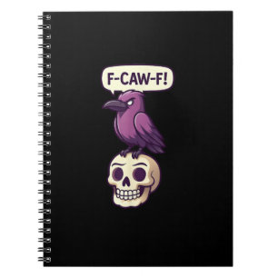 Cuaderno Diseño gráfico de humor de Halloween con cráneo de