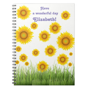 Cuaderno Diseño gráfico luminoso y elegante de girasoles