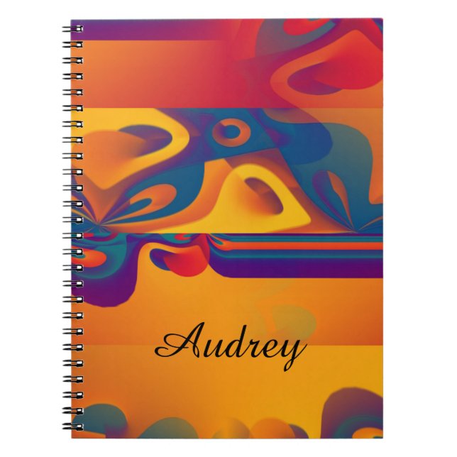 Cuaderno Diseño gráfico sin costuras - amarillo rojo I (Frente)