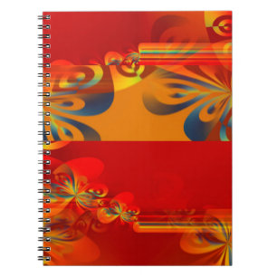 Cuaderno Diseño gráfico sin costuras - naranja rojo I