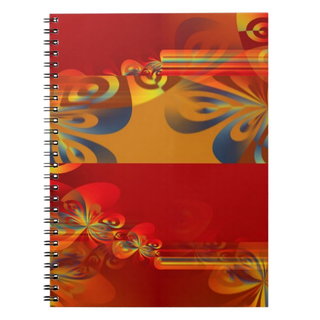 Cuaderno Diseño gráfico sin costuras - naranja rojo I (Frente)