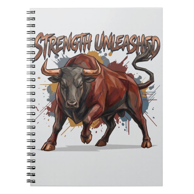 Cuaderno Diseño Gráfico Toro Cargando Fuerza Desatada (Frente)