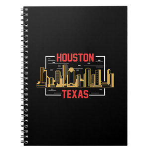 Cuaderno Diseño gráfico urbano retro del horizonte de Houst