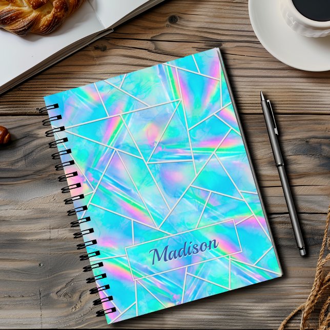 Cuaderno Diseño holográfico elegante de diseño geométrico (Subido por el creador)