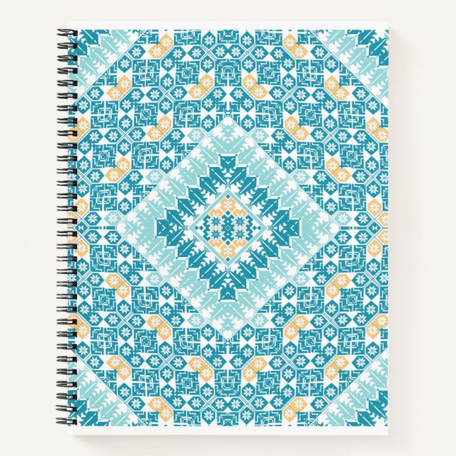 Cuaderno Diseño impreso con motivos de bordado palestino (Anverso)
