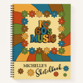 Cuaderno Diseño inspirado en música retro personalizada de 