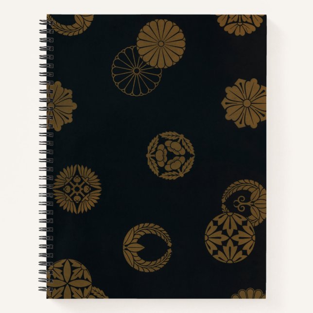 Cuaderno Diseño japonés de Black and Gold Bullet Journal (Anverso)