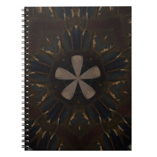 Cuaderno Diseño Kaleidoscope Arte Rústico Oscuro Marrón (Frente)