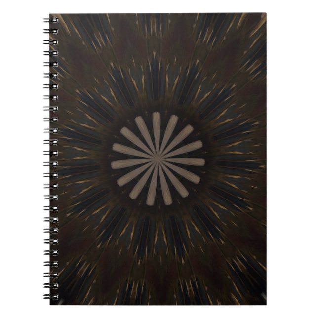 Cuaderno Diseño Kaleidoscope Floral rústica marrón oscuro (Frente)
