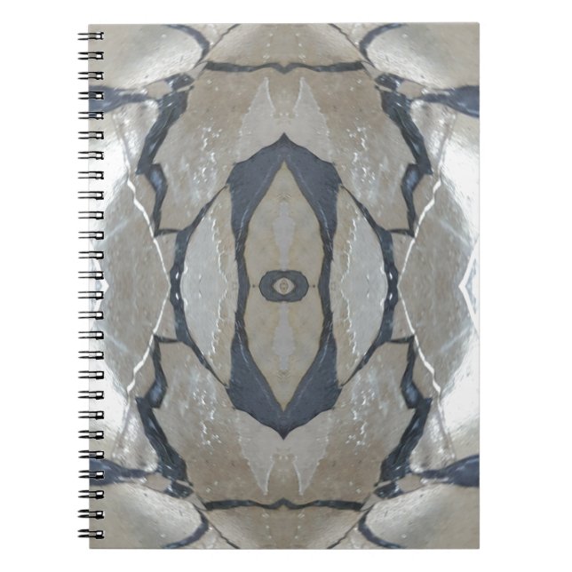 Cuaderno Diseño Kaleidoscope Luz y patrón gris oscuro (Frente)