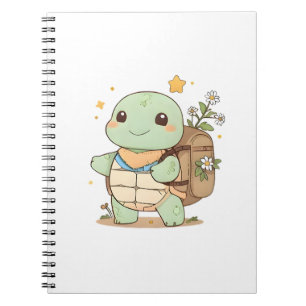 Cuaderno Diseño Kawaii de Tortuga Viajera de Aventuras Lind
