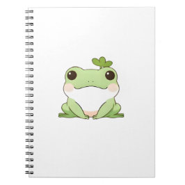 Cuaderno Diseño Kawaii Simple de Rana Chibi Adorable Natura