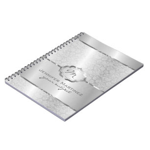 Cuaderno Diseño metálico plateado Acero inoxidable Look 2