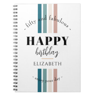 Cuaderno Diseño Minimalista de cumpleaños en colores pastel