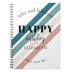 Cuaderno Diseño Minimalista de cumpleaños en colores pastel