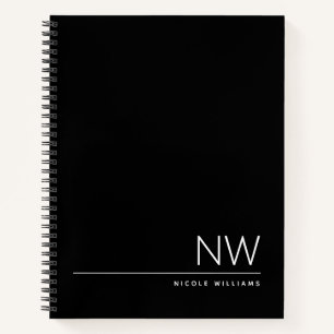 Cuaderno Diseño minimalista simple en blanco y negro