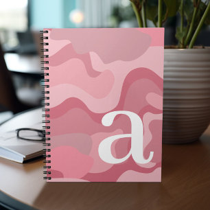 Cuaderno Diseño mínimo con una línea rosa monograma moderno