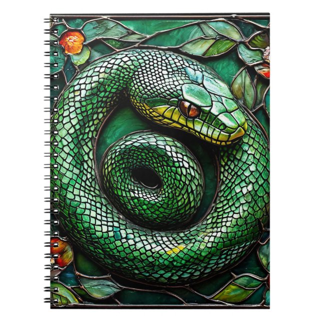 Cuaderno Diseño Mínimo de Naturaleza Serpiente Verde (Frente)