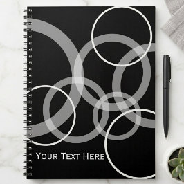 Cuaderno Diseño moderno de círculos superpuestos en blanco 