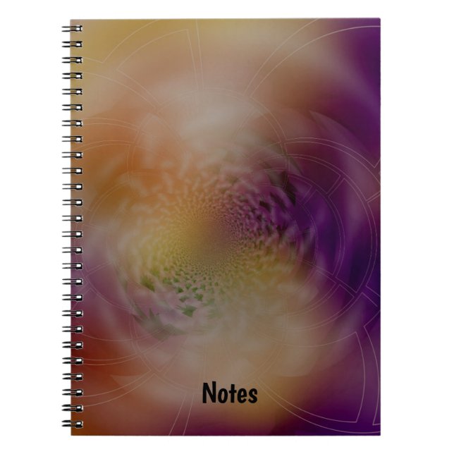 Cuaderno Diseño moderno de fondo con puesta de sol fractal (Frente)