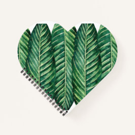 Cuaderno Diseño moderno de hojas largas tropicales verdes