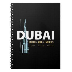 Cuaderno Diseño moderno del horizonte de Dubái Emiratos Ára