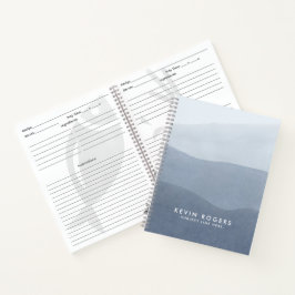 Cuaderno Diseño moderno gradación gris y blanco tranquilo