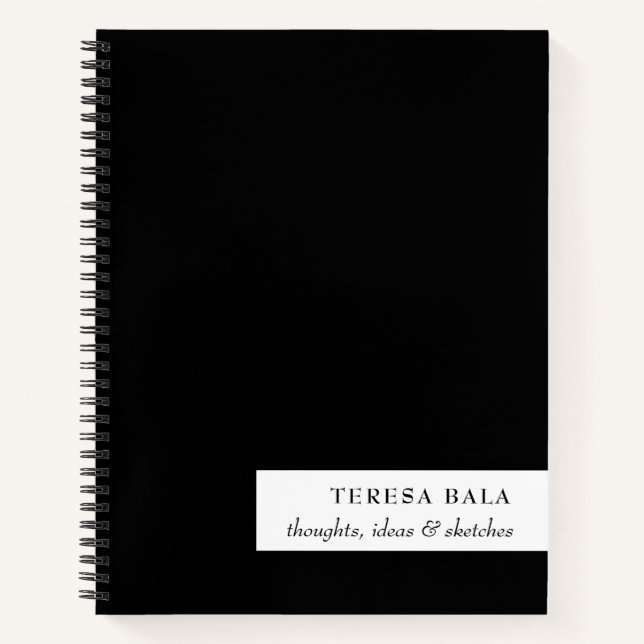 Cuaderno Diseño moderno minimalista en negro y blanco (Anverso)