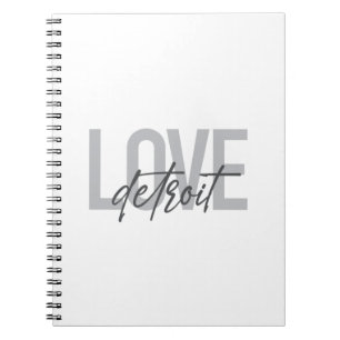 Cuaderno Diseño moderno, simple, fresco, urbano Love Detroi