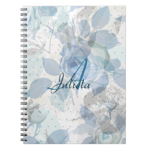 Cuaderno Diseño monográfico de Rosas azules