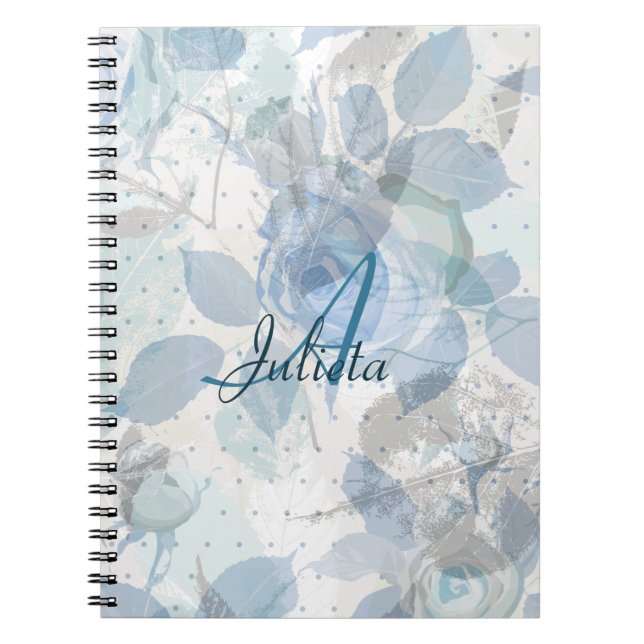Cuaderno Diseño monográfico de Rosas azules (Frente)