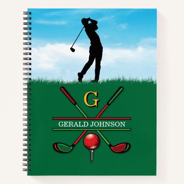 Cuaderno Diseño monograma de navidades Golfer (Anverso)