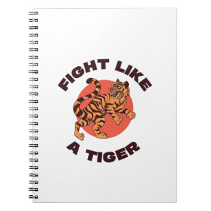 Cuaderno Diseño Motivacional Lucha Como un Tigre