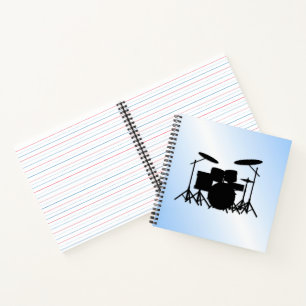 Cuaderno Diseño musical de tambores azul