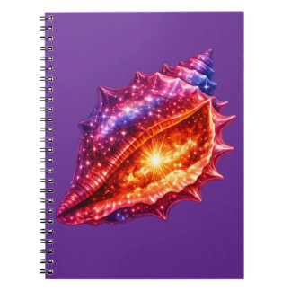 Cuaderno diseño náutico de estrellas de caparazón de galaxi