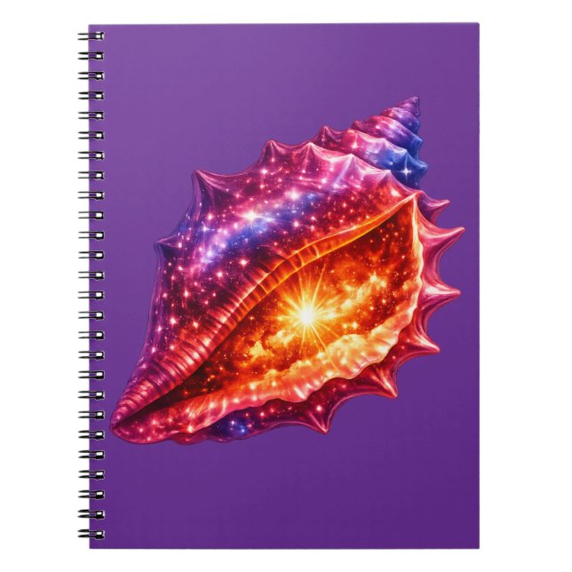 Cuaderno diseño náutico de estrellas de caparazón de galaxi (Frente)