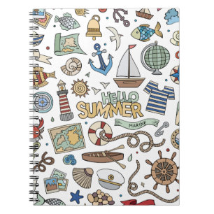 Cuaderno Diseño náutico sobre fondo blanco