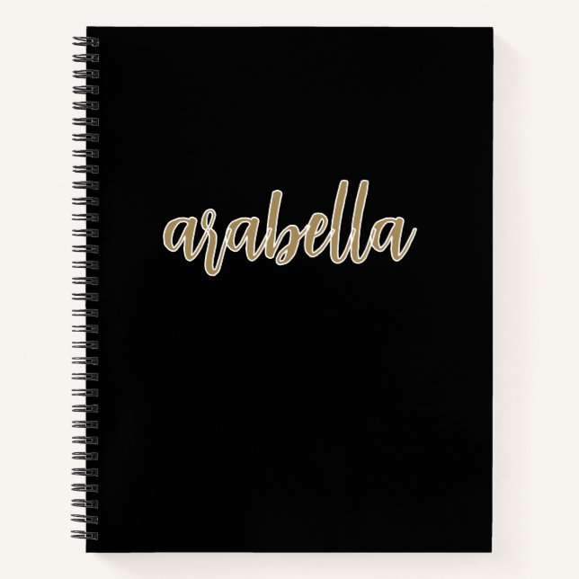 Cuaderno Diseño negro brillante con guión de oro (Anverso)