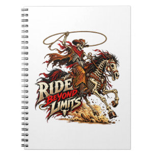 Cuaderno Diseño occidental de vaquero esqueleto para montar