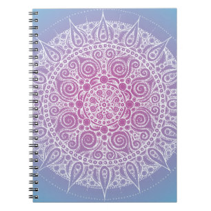 Cuaderno Diseño oriental púrpura/azul hermoso
