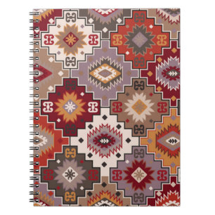 Cuaderno Diseño original de alfombra persa, textura tribal.