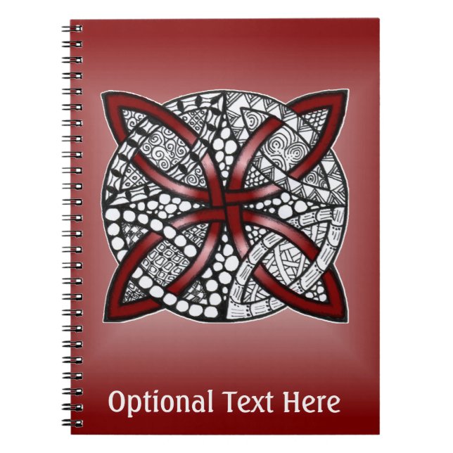 Cuaderno Diseño original de Knot celta rojo (Frente)