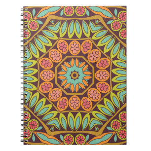 Cuaderno Diseño ornamento floral abstracto brillante.