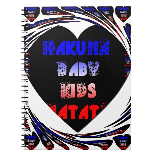 Cuaderno Diseño para niños de Hakuna Matata azul negro Haku (Frente)