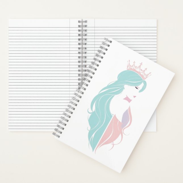 Cuaderno Diseño pastel "Reina elegante con corona" (Interior)